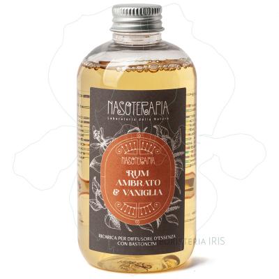 rum ambrato vaniglia ricarica fragranza botanica per diffusore di essenza con bastoncini nasoterapia iriserboristeria 800x800