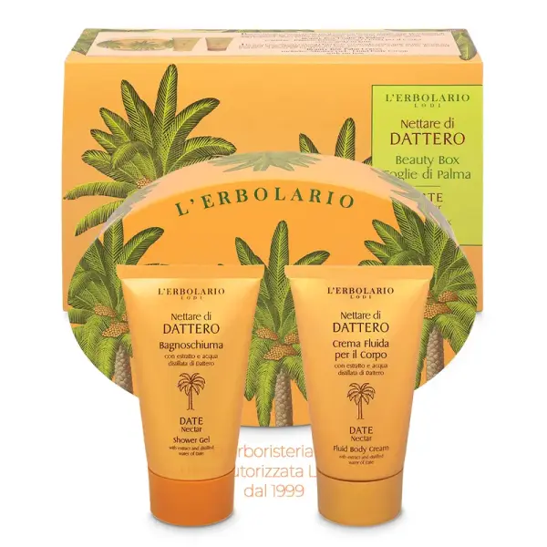 beauty box latta foglie di palma linea nettare di dattero erbolario iriserboristeria