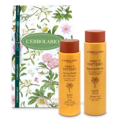 confezione regalo duo crema bagnoschiuma linea nettare di dattero erbolario iriserboristeria