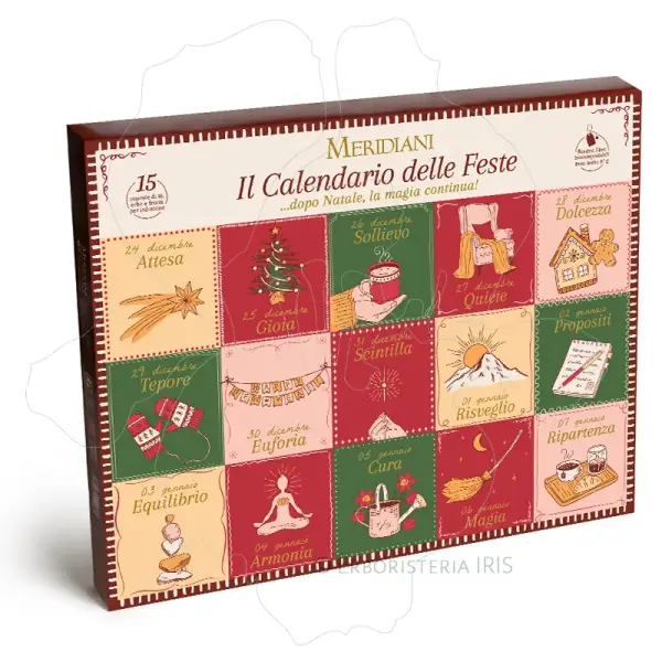 calendario feste regalo natale selezione 15 miscele te erbe tisane infusi frutta 2 meridiani infusione iriserboristeria