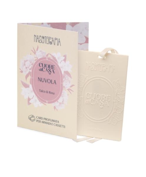 card profumata nasoterapia nuvola talco e rosa iriserboristeria